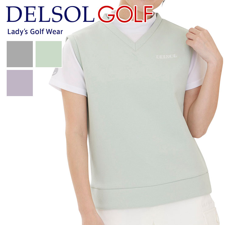 DELSOL モックネックストレッチシャツ 3L グレー 新品 袖レース半袖モックネックシャツ ストレッチ 吸水速乾 S/M/L