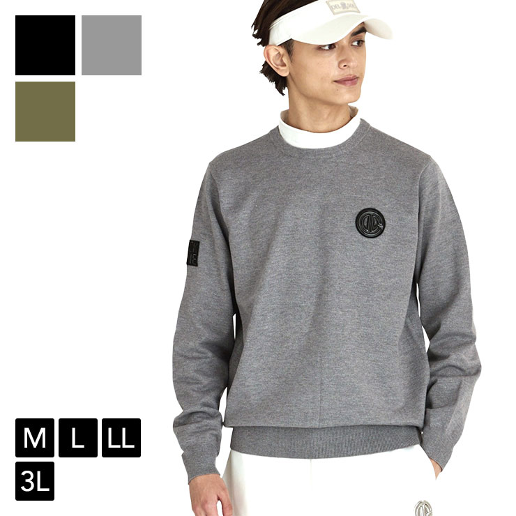 新品 ピン ゴルフ クルーネック フリース 3層ボンディング ホワイト 3L