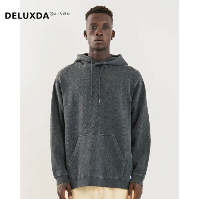 【BANKS JOURNAL~バンクス 逐次刊行物~】HERRINGBONE HOODY   BK253MFL10  CHARCOAL 濃灰色 トップス     HOODY    フーディー