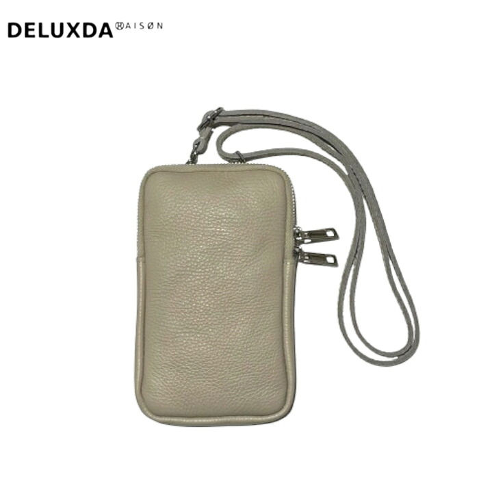 【ALBERTO BONI / アルベルトボニー】Smartphone Shoulderbag / スマートフォンショルダーバッグ ホワイト WHITE スマホショルダー シュリンクレザーバッグ 開閉部ファスナー 男女兼用 ユニセックスイタリア製
