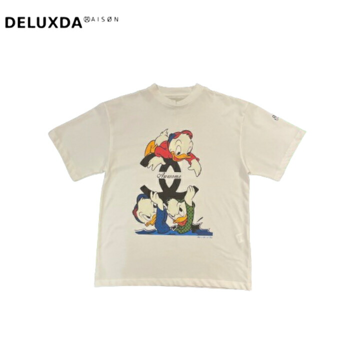 【AWESOME オーサム】オーバーサイズ TEE Ｔシャツ ドナルド シャネル  ストリート メンズ レディース ユニセックス  ホワイト イタリア製 This is Art Not Fake