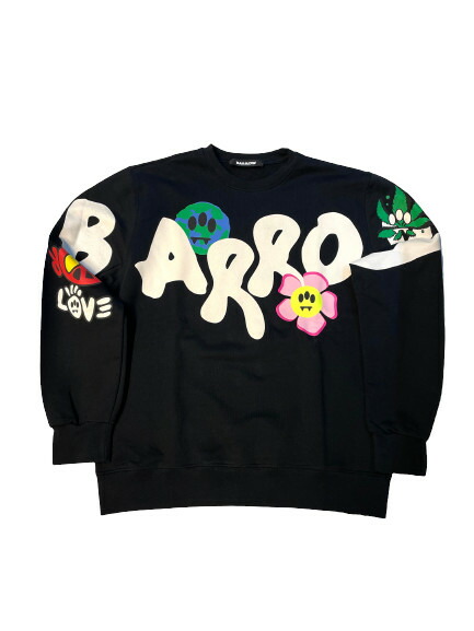 【BARROW / バロー】col:110 SWEATSHIRT UNISEX ロゴスウェットシャツ ユニ一発やる 男女兼用 イタリア共和国ブランド名 バロウ