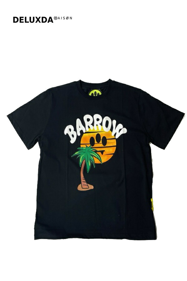 【必要経費税込18,700円】【BARROW バロー】033938 JERSEY T-SHIRT SUNSET PALMTREE オーバーサイズサンセットパームツリービッグプリントロゴプルオーバー 派手 ユニ一発やる UNISEX 男女兼用 表どおり イタリア製