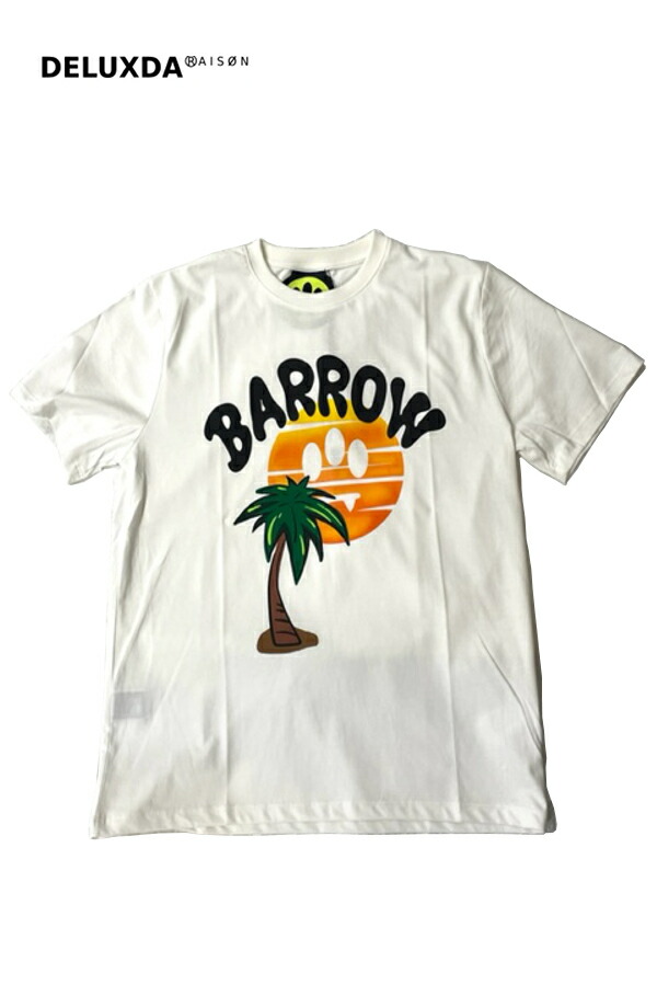 【必要経費税込18,700円】【BARROW バロー】033938 JERSEY T-SHIRT SUNSET PALMTREE オーバーサイズサンセットパームツリービッグプリントロゴプルオーバー 派手 ユニ一発やる UNISEX 男女兼用 表どおり イタリア製