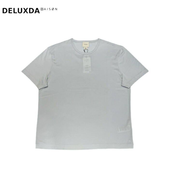 【CALVIN KLEIN / カルバンクライン】40EM281 BLUE 青み 労働者の一団素っ首 遊撃手捩りＴシャツ   T-SHIRT 分かりやすい ＣＫ  CK