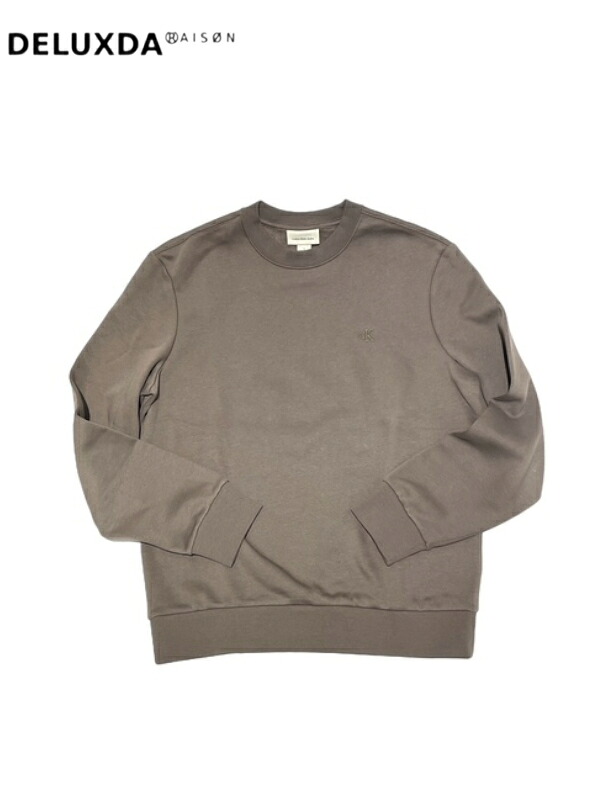 【CALVIN KLEIN JEANS / カルバンクラインンジーンズ】40QM430 PBX ASH BLOWN アッシュ　ブラウン　シンプル　裏起毛 トレーナー　ロングスリーブアーカイブクルーネックプルオーバー CK｜DELUXDA RAISON