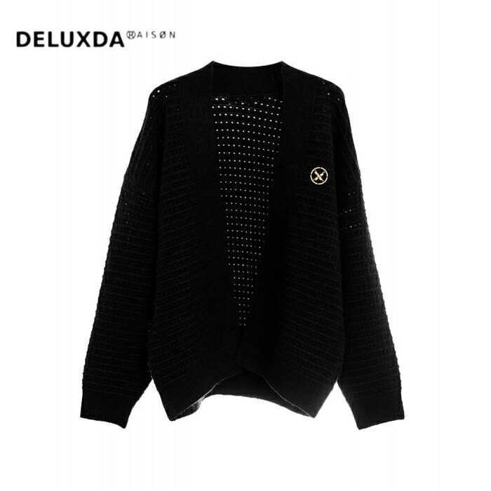【MWM / エムダブリューエム】【MOD WAVE MOVEMENT / モッドウェイブムーブメント】MWM  KNITTED CARDIGAN  ジレー     分かりやすい  男女兼用  BLACK  黒いこと