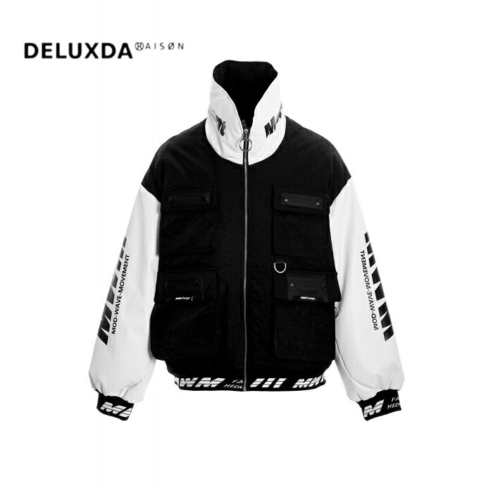 【MWM / エムダブリューエム】【MOD WAVE MOVEMENT / モッドウェイブムーブメント】MWM BICOLOR BOMBER シンプル 男女兼用 BLACK ブラック アウター