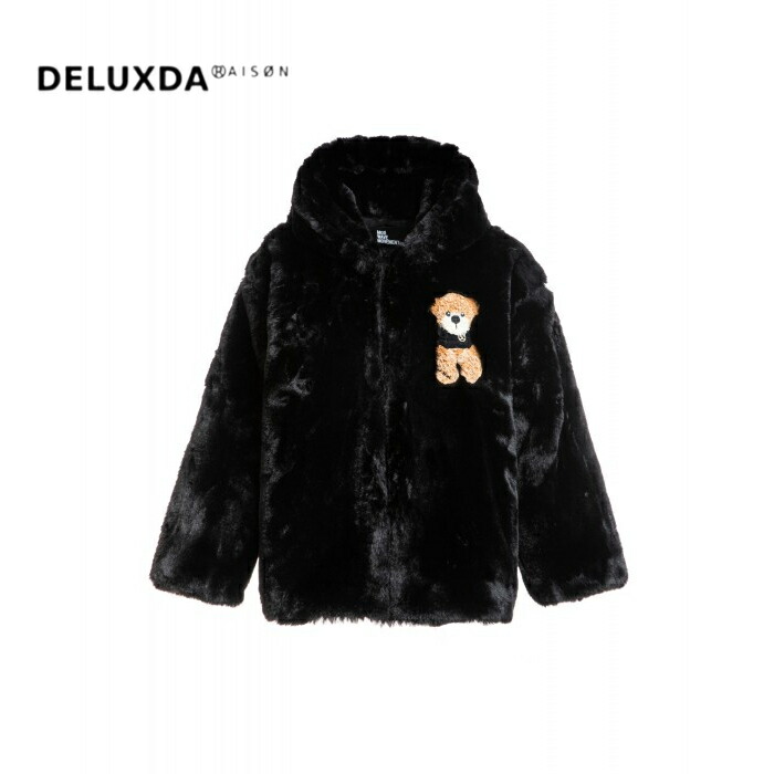 【MWM / エムダブリューエム】【MOD WAVE MOVEMENT / モッドウェイブムーブメント】MWM BEAR FUR COAT シンプル 男女兼用 BLACK ブラック アウター クマ　テディベア