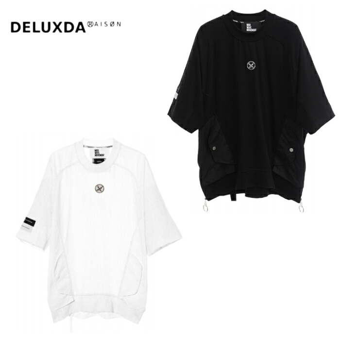 【MWM / エムダブリューエム】【MOD WAVE MOVEMENT / モッドウェイブムーブメント】MWM DOUBLE POCKETS T-SHIRT シンプル 男女兼用 BLACK WHITE ブラック ホワイト