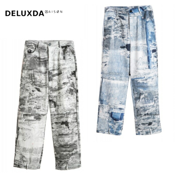 【MWM / エムダブリューエム】【MOD WAVE MOVEMENT / モッドウェイブムーブメント】MWM DISTRESSED DENIM PANTS  シンプル  男女兼用  DENIM  FLOWER