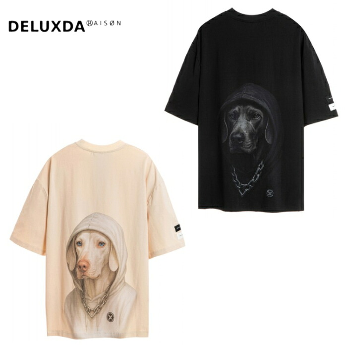 【MWM / エムダブリューエム】【MOD WAVE MOVEMENT / モッドウェイブムーブメント】MWM VANGUARD'S DOG T-SHIRT シンプル 男女兼用 BLACK BEIGE ブラック ベージュ