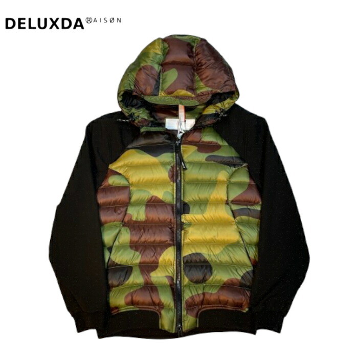 尖んがり５倍【必要経費49,500円】【P.M.D.S. / ピーエムディーエス】【 NEW ESKO CAMO 】変装うつり変わりナイロンダウンブルゾン カモフラダウンジャケット フーディー フリース ボンディング原材料 PMDS PREMIUM MOOD DENIM SUPERIOR イタリア製