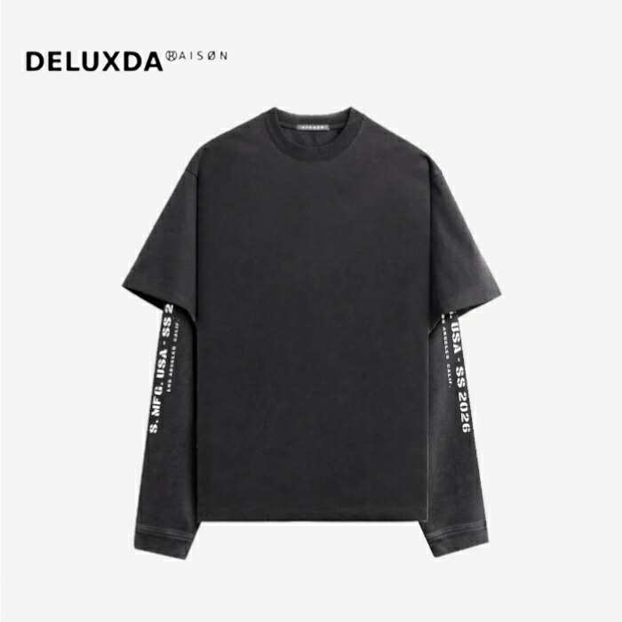 【STAMPD スタンプド】 LA Cursive LS Relaxed Tee Tシャツ BLACK ブラック ロンT