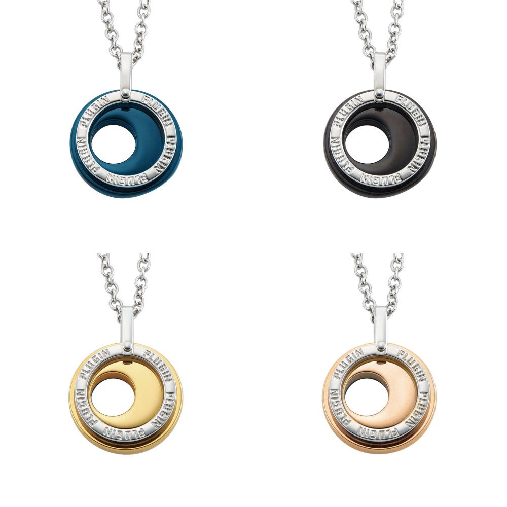 Plug In 月モチーフ ネックレス 金属アレルギー対応 着けっぱなし 男女兼用 錆びない 水に強い 汗に強い ペア ギフト プレゼント チェーンセット 三日月 かわいい 人気 カラフル オリジナル 個性的 316l サージカルステンレス ステンレス 医療用 Plugin プラグイン