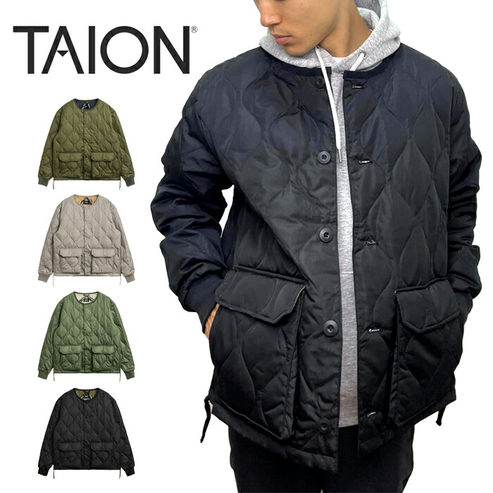 【店卸し資産境界線】30%OFF TAION タイオン TAION-104PML-1 MILITARY OVER CARDIGAN ミリタリー 大層らしい ジレー 上衣 下着類落ちこむ 800FP 綿羽 通い アウトドア 難民キャンプ 表どおり アウター 保温 防寒 防風 定番 メンズ レディース ユニ一発やる 国内定め事 2024AW