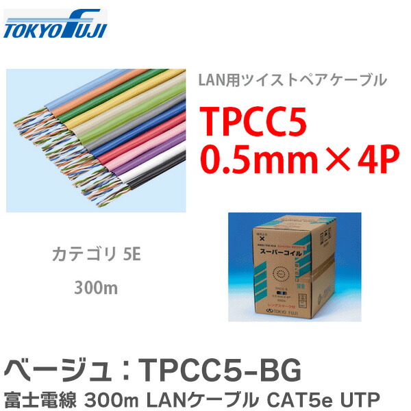 楽天市場】0.5-4P NSEDT 日本製線 300m LANケーブル CAT5e UTP