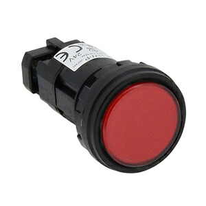 IDECパイロットライト■型式:HW1P-1QH2R□形状:丸平形(記名式)□照光種別:LED□定格使用電圧:AC/DC100/120V□照光色:R(赤)□パネル取付寸法:Φ22.3mm|電電虫@web