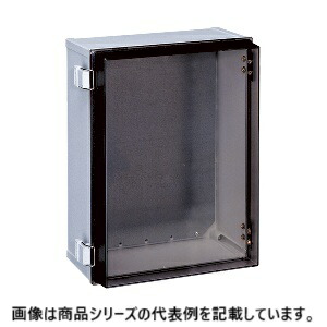 日東工業(FIBOX) [PBC]蝶番付ポリカボックス 透明扉 ■型式:PBC18-2030 □色彩: 　カバー/透明 　ボデー/グレー色 □外径寸法 mm 　ヨコ:198 　タテ:300 　フカサ:182 □基板寸法 mm 　ヨコ:170 　タテ:270 □質量 kg:2.1