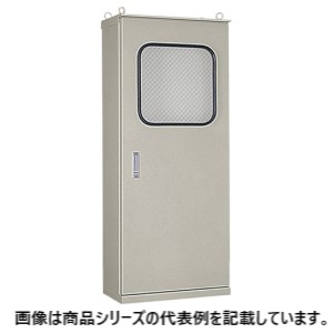 日東工業 ■品名記号:SOEM35-719 □ステンレス屋外用窓付自立制御盤キャビネット □寸法(mm) 　ヨコ:700 　タテ:1980 　フカサ:350 □基板寸法(mm) 　ヨコ:580 　タテ:1780 □塗装色:ライトベージュ塗装(5Y7/1) □製品質量(kg):121