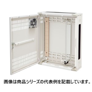 日東工業■品名記号:THD30-565-DF□[THD-DF] 壁掛け・ドアファン付タイプ□外形寸法(mm) ヨコ:500 タテ:650 フカサ:300□取付可能ユニット:5U□塗装色:ペールホワイト塗装(10YR8.5/0.5)□製品質量(kg):15.5
