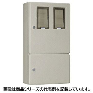 日東工業引込計器盤キャビネット(水切、防塵・防水パッキン付)■型式:MS-22RB□塗装色:ライトベージュ塗装(5Y7/1)□寸法(mm): ヨコ:500 タテ:900 フカサ:185□扉形式:2段扉□取付基板:木製基板□質量(kg):22.2|電電虫@web