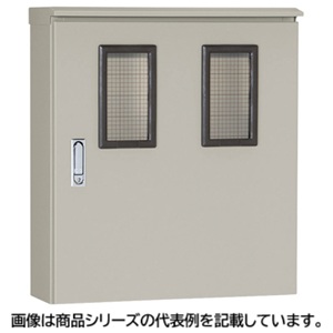 日東工業引込計器盤キャビネット(水切、防塵・防水パッキン付)■型式:OMH-18□塗装色:ライトベージュ塗装(5Y7/1)□寸法(mm): ヨコ:400 タテ:1200 フカサ:200□扉形式:片扉□取付基板:木製基板□質量(kg):29.1|電電虫@web