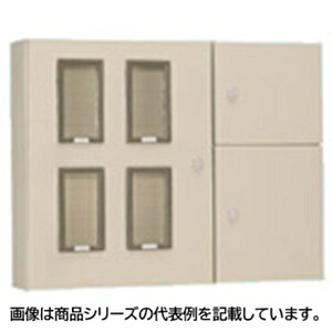 日東工業集合計器盤キャビネット■型式：SH-34TBC□塗装色：クリーム塗装(2.5Y9/1)□寸法(mm)：　ヨコ：900　タテ：900　フカサ：200□扉形式：3枚扉□摘要：単(三)相 3線式 30A 4回路用□質量(kg)：44.5｜電電虫＠ｗｅｂ
