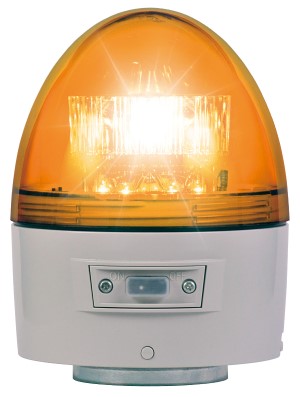 日恵製作所 ■型式：VK11B-003BY □使用電池：3V(単一形電池×2本) 　※電池は付属されていません。お客様にてご用意ください。 □動作方式：手動スイッチ □表示動作：[点滅] 72回/分 / [回転] 140回/分 □色：Y（黄） □ブザー：70dB