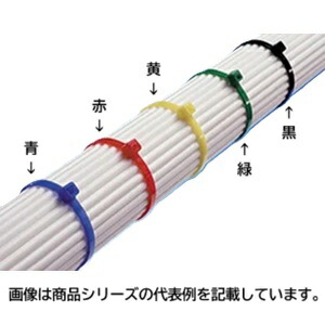 ヘラマンタイトンカラータイ(分類、識別用)■型式：T60S-RED□色：赤□結束径：φ251mm□寸法： 全長:L\u003d4.8mm  幅:A\u003d65mm□ループ引張強度：EVO7ISP/MK8/EVO9ISP□販売単位：100本単位