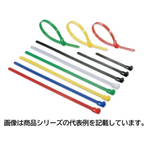 ヘラマンタイトンリピートタイ(66ナイロン耐候)■型式：RF250-W□色：黒□結束径：φ2.5～72mm□寸法： 全長:L\u003d250mm  幅:A\u003d7.4mm□ループ引張強度：222.3N(22.67kgf)□販売単位：100本単位