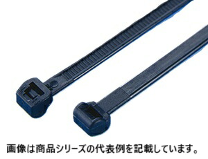 ヘラマンタイトン アウトサイドセレーションタイ ■型式：T50MOS-HSB □結束径Φ(mm)：1.6～66 □全長L/幅A 寸法(mm) ：245/4.6 □ループ引張強度(最小値)N(kgf)：225(22.94) □適用工具：EVO7ISP/MK8/EVO9ISP □入数(本)：100