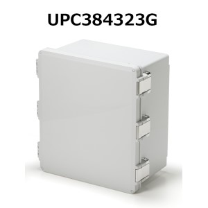 タカチ電機製作ポリカーボネートボックス■型：UPC384323G□外寸 W-H-D(粍)：W:378 H:235 D:429□内寸 w-h-d(粍)：w:337.8 h:206.5 d:321□色：白いこと薄墨色□防御することカテゴリー化：IP66□打っ付け軍事基地(別売)：UMP3843