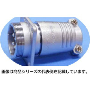 七星科学研究所丸型メタルコネクタ■型式：NJC-2414-Ad(F)F□シェルサイズ：24□コンタクト数：14□コネクタ形状：逆芯／フランジ付アダプタ□コンタクト形状：ソケット(メス)コンタクト□ロック方式：ねじロック方式