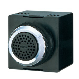 パトライト ■型式：BM-220H □定格電圧(V)：AC220V □仕様：大音量タイプ 最大90dB □消費電力(W)：3.5W □質量(g)：100g ± 10% □ブザー音色：ピーポー(CH1)、ピピピピ・・・(CH2)