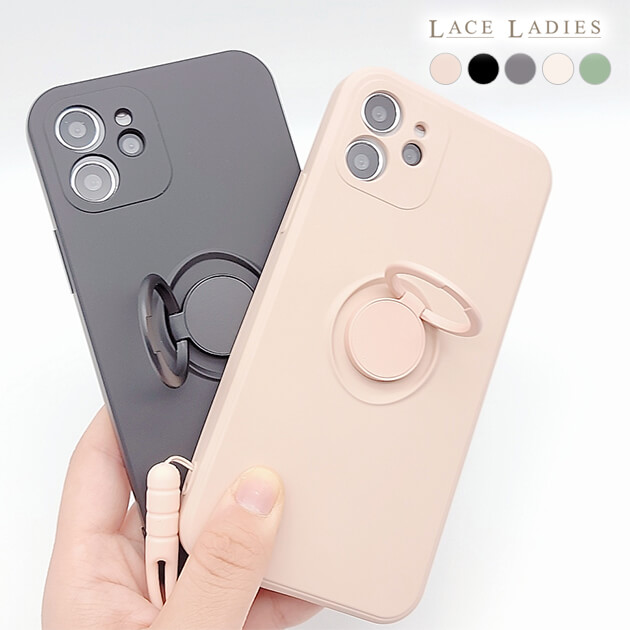 楽天市場】リング一体型シリコンケース ストラップ付き iPhone12