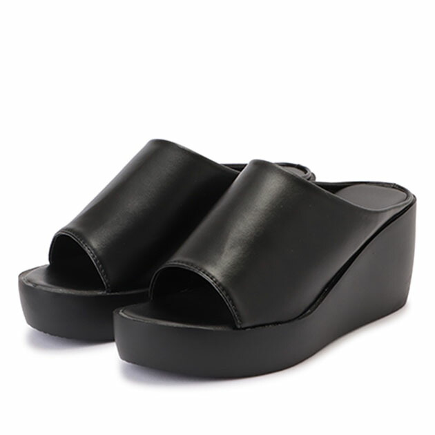 OFOF シルバー プラットフォームミュールサンダル OFOF シルバー プラットフォームミュールサンダル