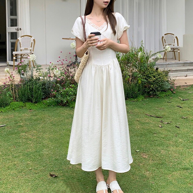 パグ姫オリーブ38ロングタイプ セール】お洒落に差をつける、大人女子。2wayパフスリーブロング丈