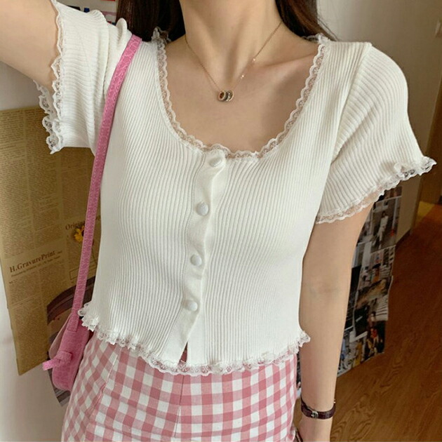 freshribbed ラップスタイルトップス (半袖)