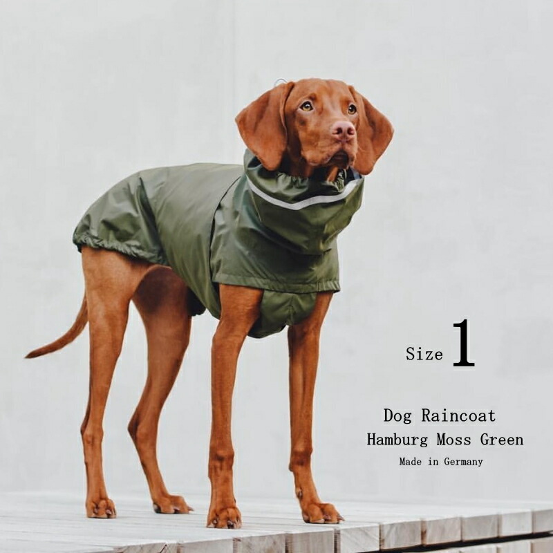 Dog Raincoat Hamburg 犬用レインコート ハンブルク Size 1 Moss Greenモスグリーン 犬 レインコート Cloud7 クラウド7 【数量限定！送料無料！】 【12時までの御注文で即日発送！】 【おかげさまで信頼の22周年】