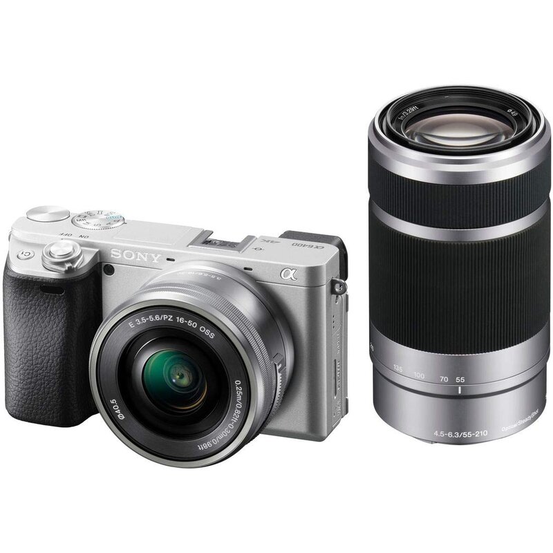 SONY(ソニー) APS-C 鏡鑑受け答え一眼写真機 α6400 ダブルズームレンズキット(同梱水晶体:SELP1650+SEL55210) しろがね色 ILCE-6400Y S