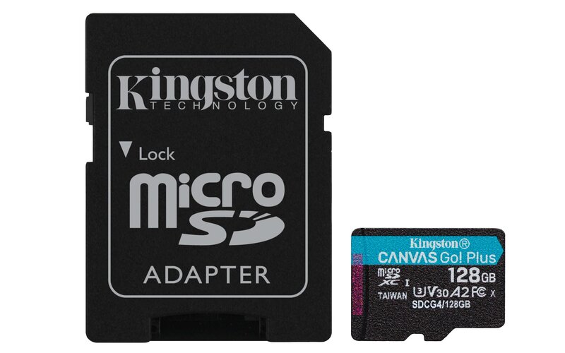 Kingston 128GB microSDXC Canvas Go Plus Gen4 200MB/秒 A2 U3 V30 アダプター付き添い人 SDCG4/128GB