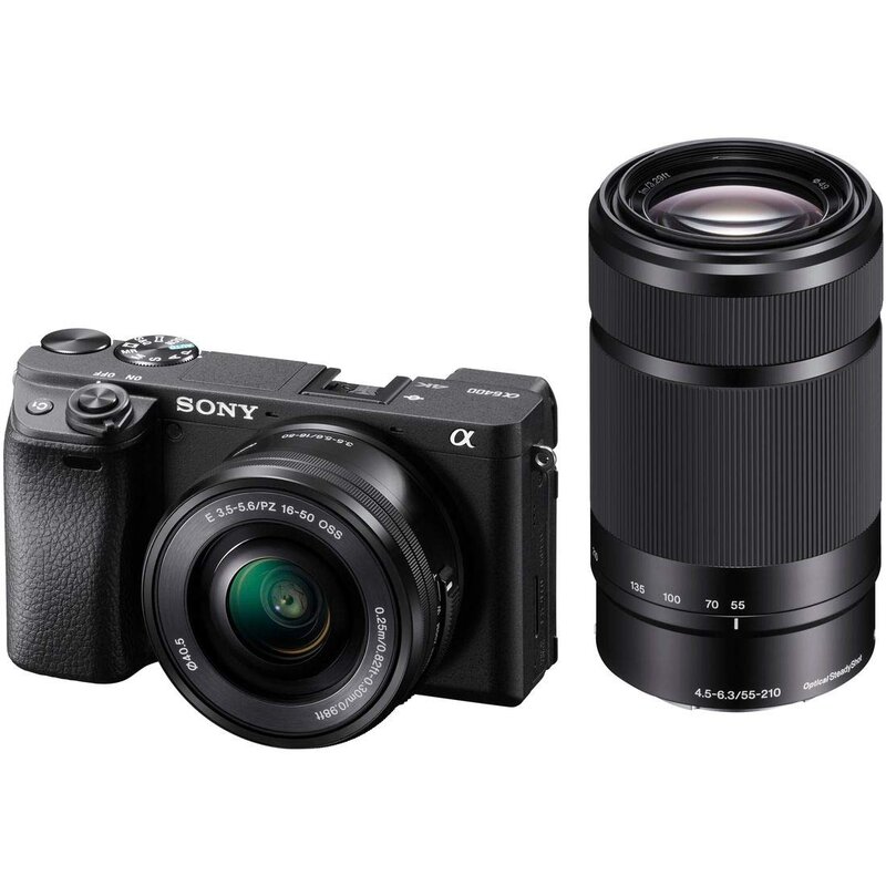 SONY(ソニー) APS-C 鏡鑑受け答え一眼写真機 α6400 ダブルズームレンズキット(同梱水晶体:SELP1650+SEL55210) 黒いこと ILCE-6400Y B