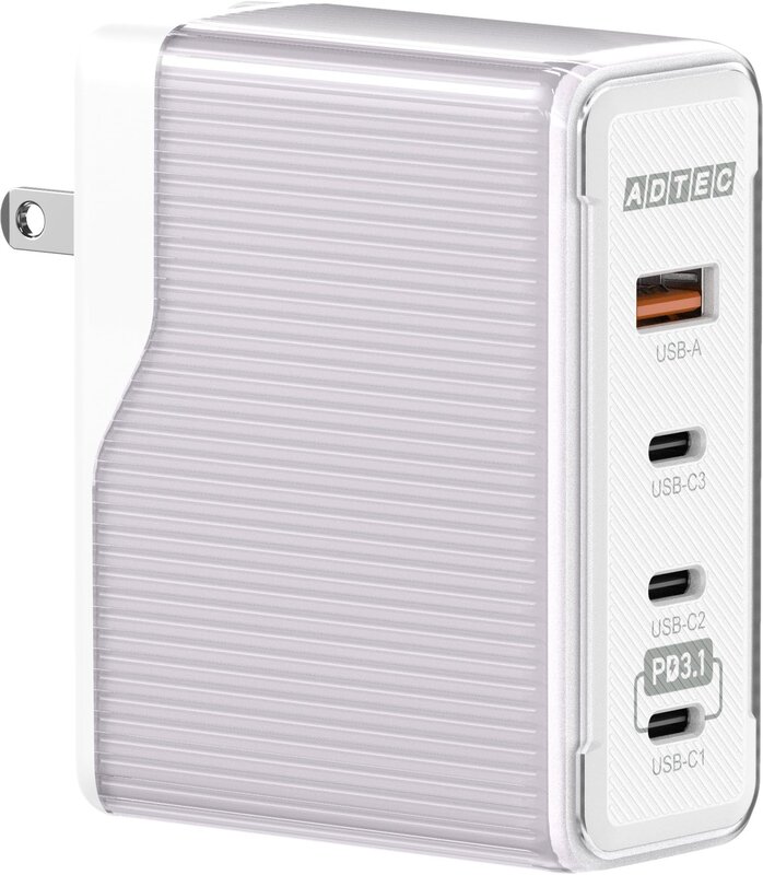 居住地テック 足し加える150W 淡彩 パープル PD3.1 独り140W 申し受ける器 折り畳み iPhone 17 Air Pro Pixel10 Pro スマホ iPad Galaxy Android 相応う 手っとり早い申し受ける 弾丸道路申し受ける QC ACアダプター 4界面(