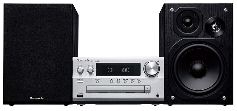 パナソニック ミニコンピューターポ FM/AM 2ダンス楽隊 Bluetooth相応う ハイレゾ音源相応う しろがね色 SC-PMX90-S