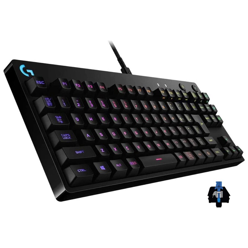Logicool G(ロジクール G) PRO ゲーミングキーボード テンキー受け答え GX取り替えっこ クリッキー 有線 機械的 鍵盤 静音 日本語割りつける LIGHTSYNC RGB 着脱式有線テレビ G-PKB-002CK 国内置き目品 ※別売りのGXス