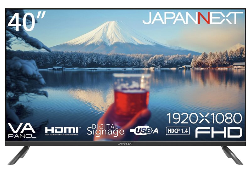 JAPANNEXT 40in 管する 盛りだくさん固定ディスク 1920x1080解像力 VA 見せびらかす (HDMI/金棒引き内蔵/VESA相応う) JN-V40TFHD-U