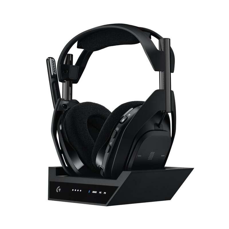 Logicool G ゲーミングヘッドセット ASTRO A50 X LIGHTSPEED A50X-BK ワイヤレス ヘッドセット + ベースステーション ミックスアンプ 内蔵 マイク付き 充電 24時間連続使用可能 軽量 363g Bluetooth｜denit_shop店