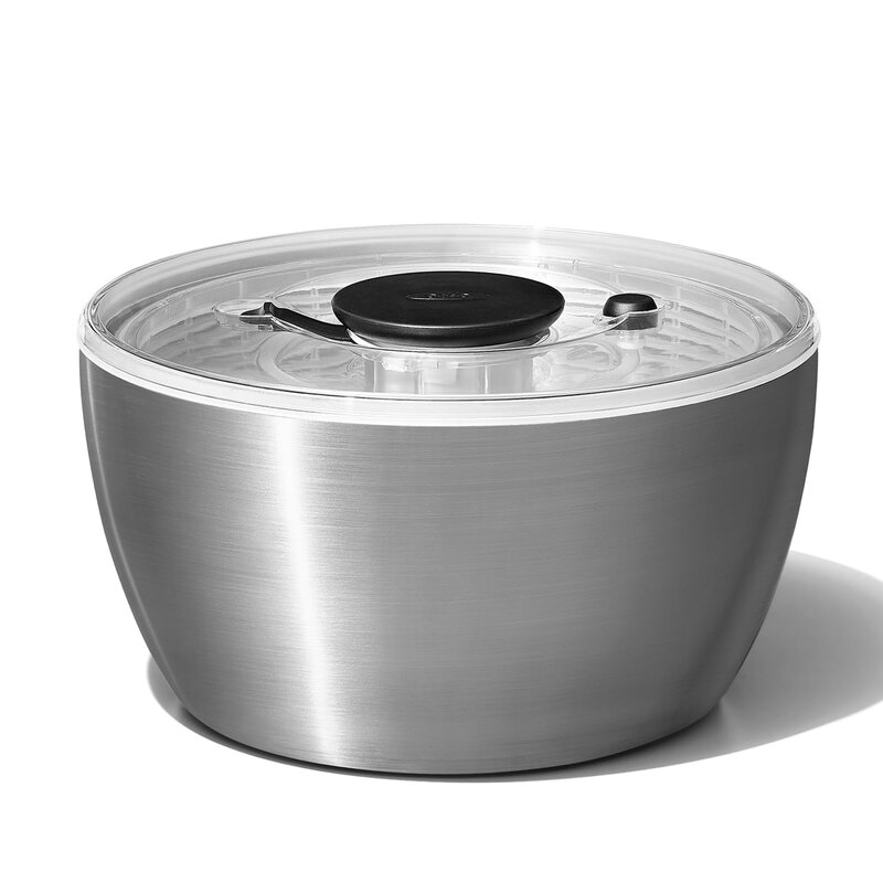 OXO オクソー サラダスピナー 蔬菜水切り器 ステンレス鋼 サラダスピナー 4人以上 造営置き 26.8×26.8×15珊 食器洗いかわき切る機(冷ややかさ据え付ける)可