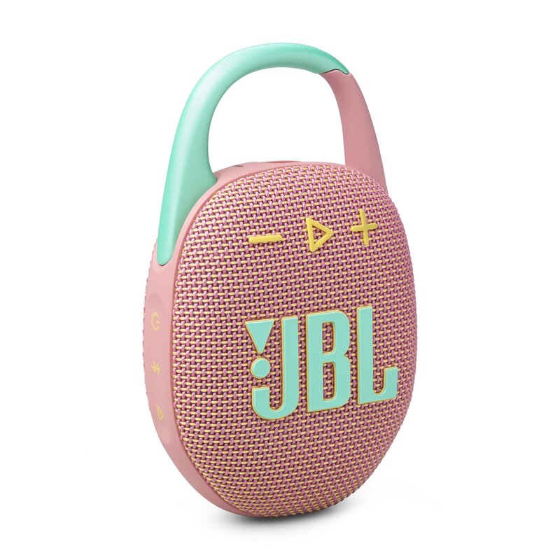 JBL CLIP5 Bluetooth金棒引き USB C申し受ける/IP67防塵雨合羽/適用業務相応う/カラビナ社会システム/パッシブラジエーター積み上げる/携帯型/スウォッシュピンク JBLCLIP5PINK
